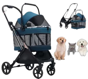 View 360 Stroller earns 4.7/5 stars on Amazon for its innovative 3-in-1 design and ease of use – a game-changer for pet travel.
