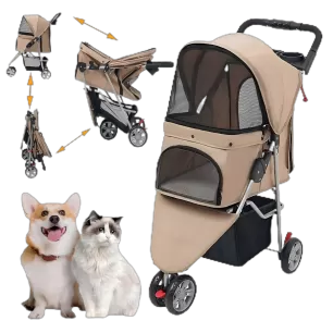 3-Wheel Pet Stroller is a top pick on Walmart with 4.5/5 stars, praised for its durable build and easy maneuverability on trails.