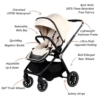 Luxury Stroller with Leather Handles