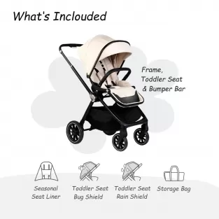 Luxury Stroller with Leather Handles